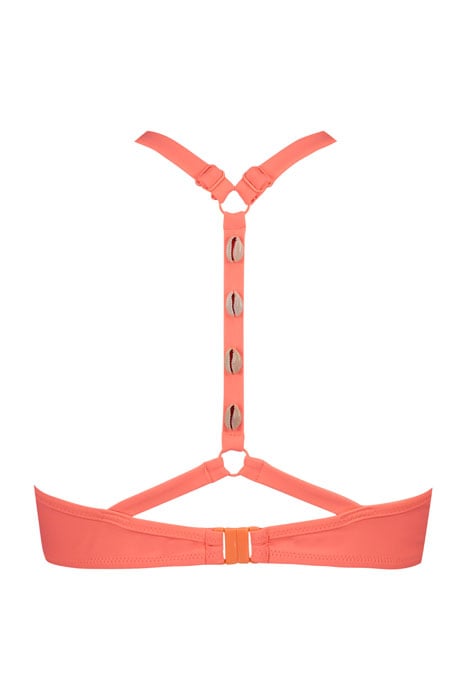 CINDY PADDED WIRED TOP PUKA FLIRTY CORAL CUP B/C 2