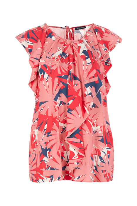 VISCOSE SHIRT WITH VOLANT PINK 2