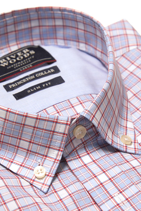 SLIM FIT PRINCETON SHIRT B RED 3