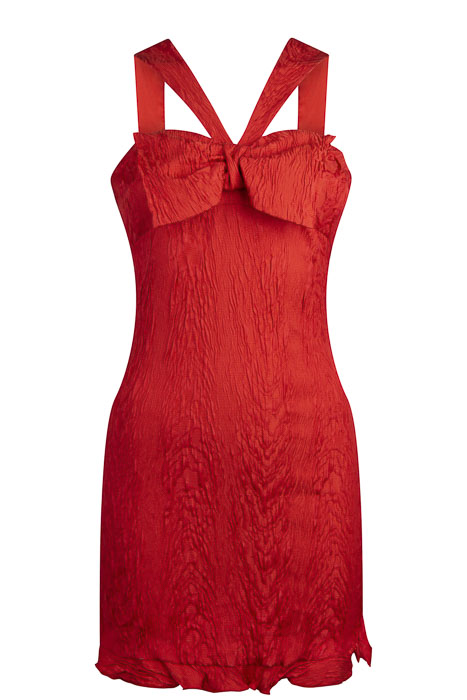 BOW DETAIL MINI DRESS RED 5