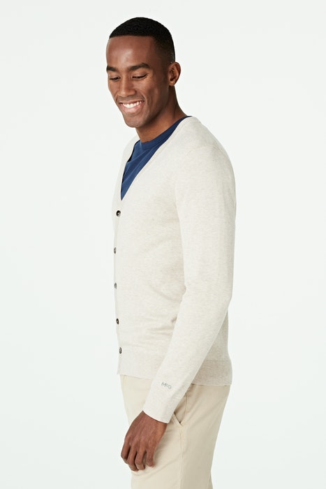 COTTON SILK BUTTON CARDIGAN SEASHELL 9