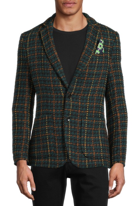 BOUCLE BLAZER IN YARN-DYED CHECK PATTERN COMBO B 2