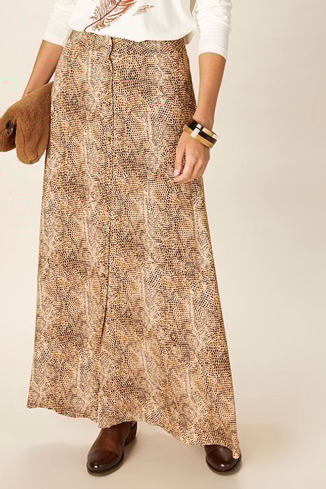 FULL BUTTONED SKIRT BROWN 2