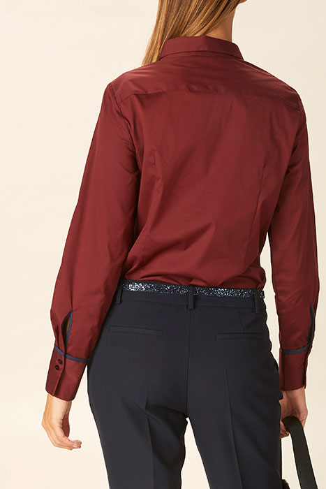 BASIC SHIRT PIPING DETAIL BROWN 3