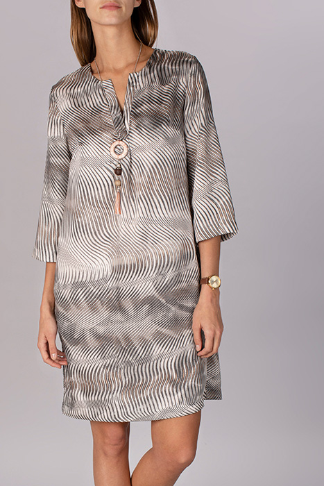 VNECK 3/4 SLVE DRESS MULTI I 2