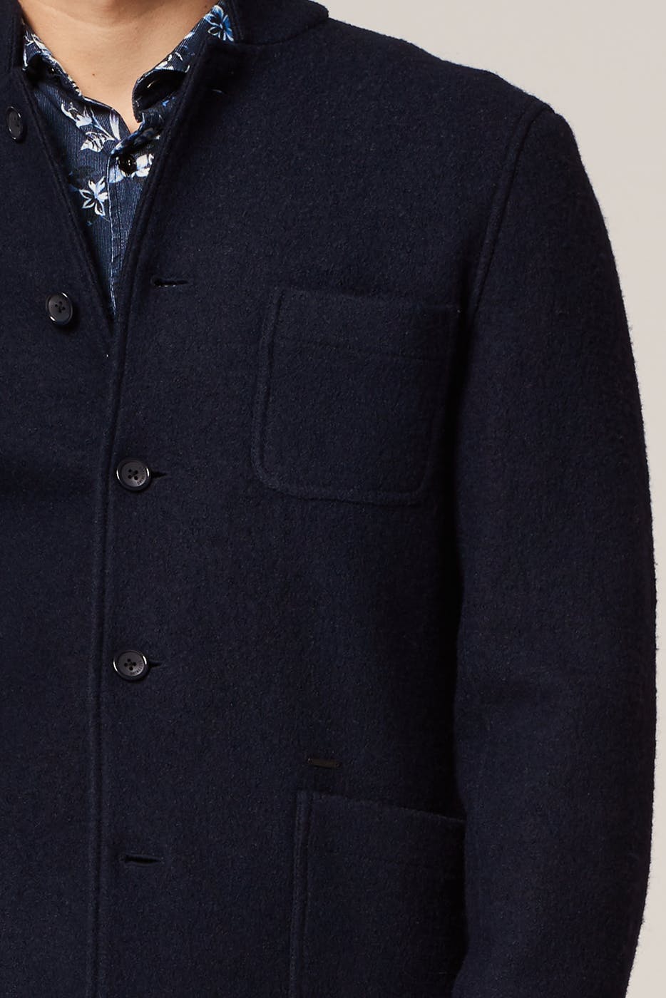 BLAZER BOILED WOOL DK. NAVY 5