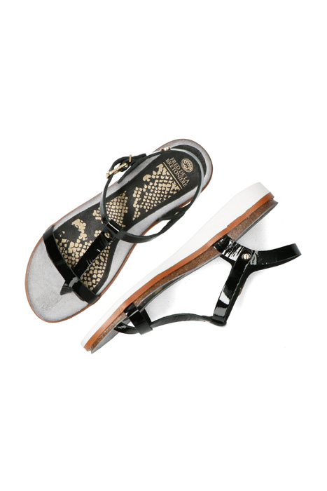 SANDAL CORK MATCH UPPER PATENT LEATHER BLACK 2