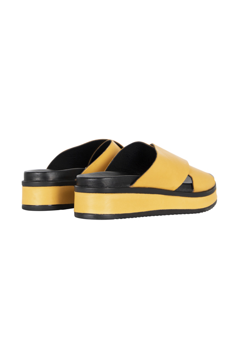 SLIPPER WITH COVERED WEDGE SOFT NAPPA LEATHER YELLOW 3