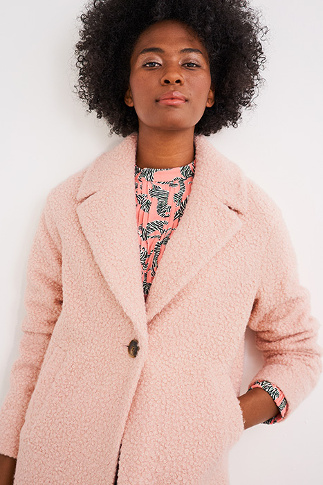 BOUCLE MIDI COAT LGT PINK 3