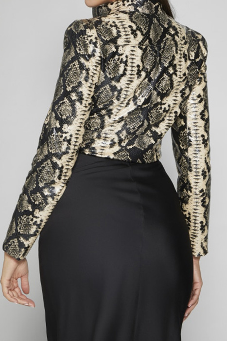 ZOE CROP BIKER REPTILE MULTI 2