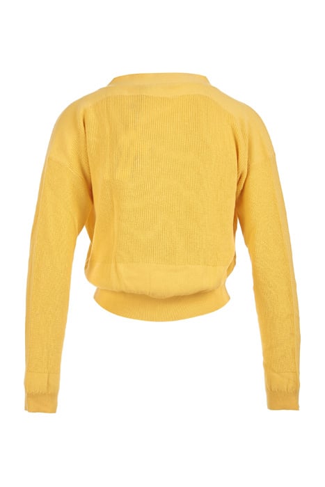 SHORT FANCY V-NECK CARDIGAN YELLOW 2