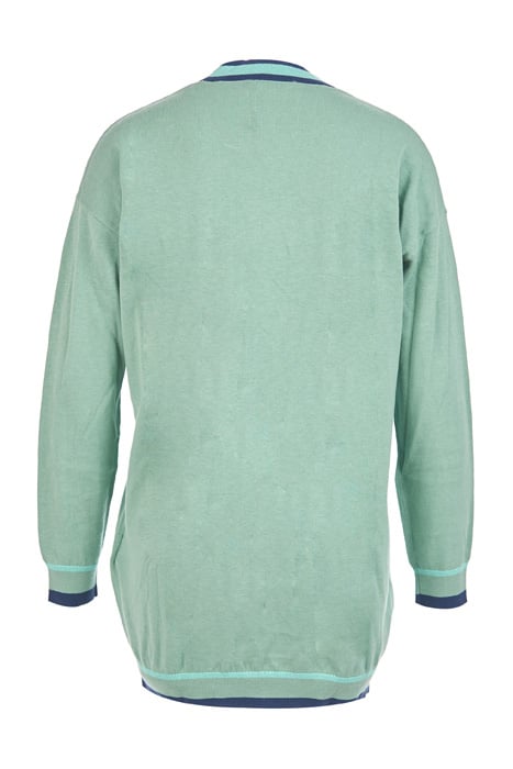 LONG CARDIGAN LS TRICOLOR STR PISTACHE 2