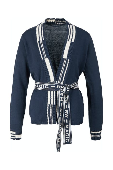River Woods Cardigan With Fancy Belt Blue Maat: XS | Cardigans Outlet | Dames | Blauw