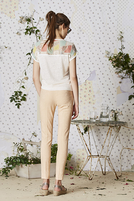 STRETCH JACQUARD TROUSERS SALMON 2
