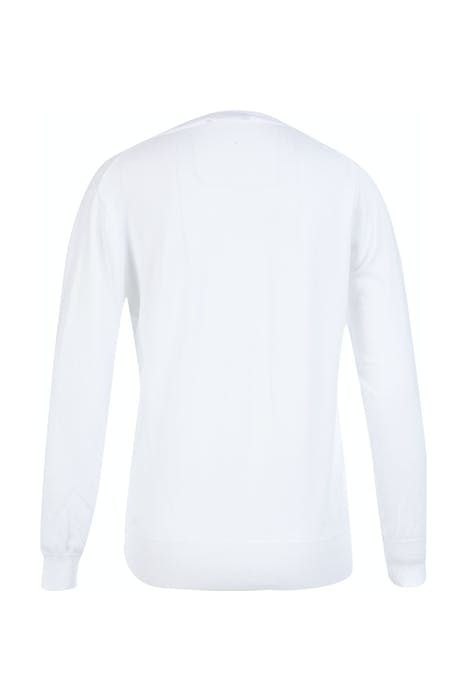 BASIC V-NECK SWEAT LS WHITE 3