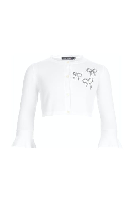 BOLERO WITH SEQUIN BOWS WHITE 9