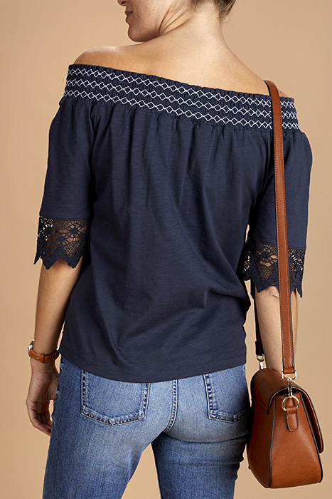 OFF SHOULDER T-SHIRT BLUE 3