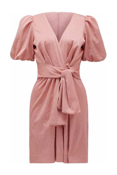 ELLIE JACQUARD MINI DRESS PASTEL SALMON 6