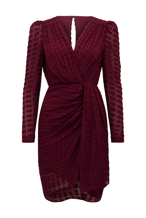 HARPER DOBBY DRAPE MINI DRESS SHIRAZ 1