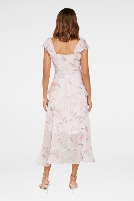 STEPHANIE RUFFLE MIDI DRESS GRANDE FLORA 2