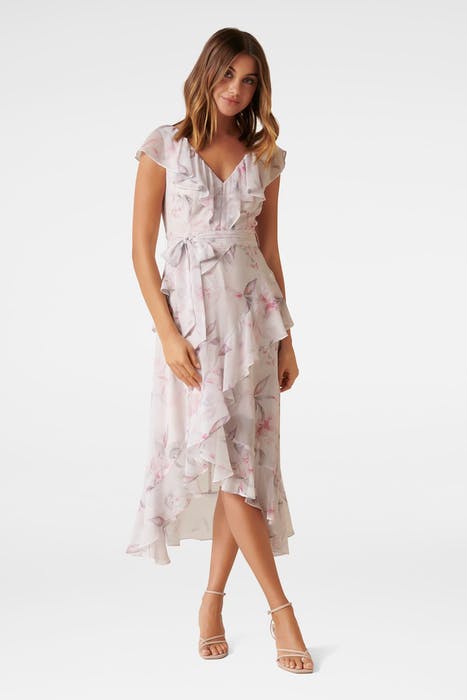 STEPHANIE RUFFLE MIDI DRESS GRANDE FLORA 3