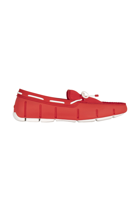 Braided lace loafer red alert/white