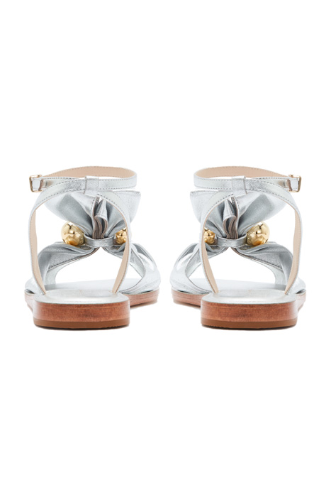 BONNIE BOW FLAT SANDAL SILVER & CHAMPAGNE 2