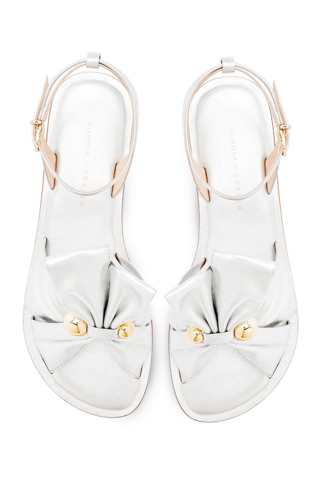 BONNIE BOW FLAT SANDAL SILVER & CHAMPAGNE 3