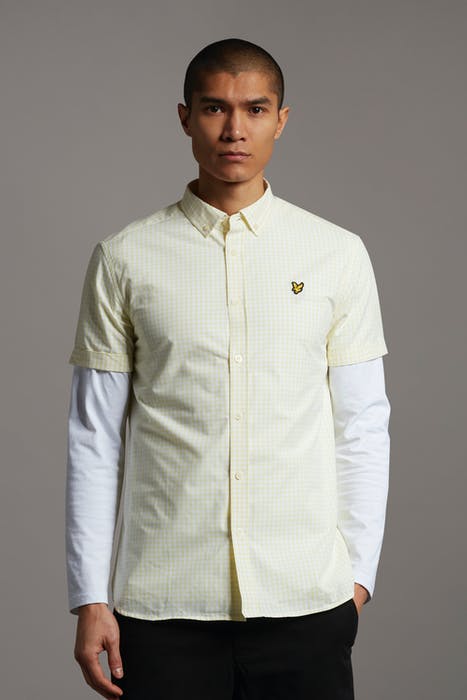 SS GINGHAM SHIRT WHITE/LEMON 1