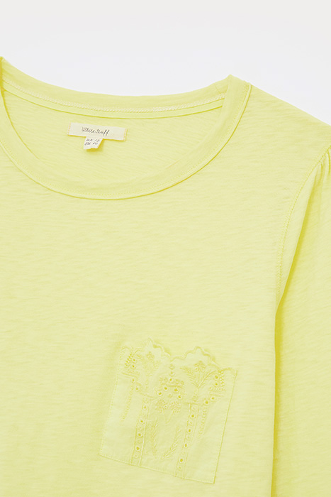 CROCHET POCKET TEE LIGHT YELLOW 6