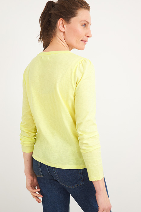 CROCHET POCKET TEE LIGHT YELLOW 4