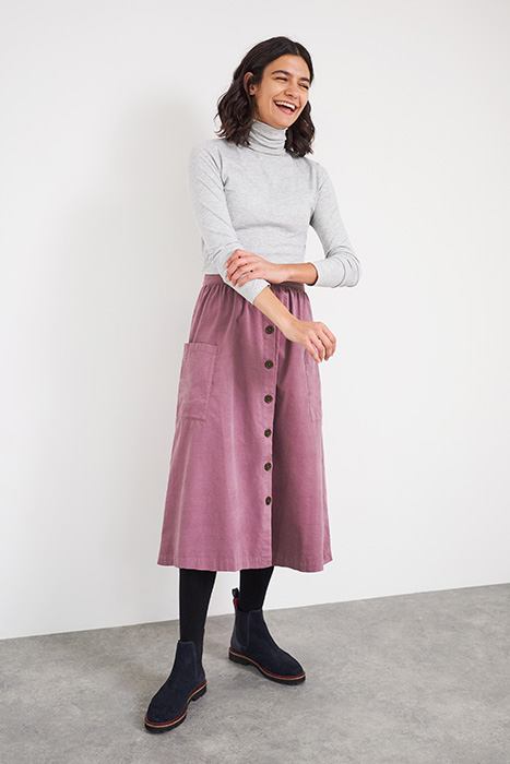 MARGARITA CORD SKIRT MID PINK 5