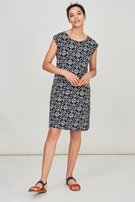 ADRIANNA FAIRTRADE DRESS NAVY MULTI 3