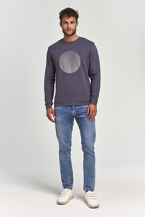 MEN SWEATER GRADIENT DOT DUSTY ANTHRACITE GREY 4