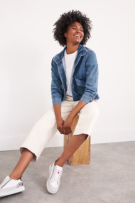 SLOUCHY DENIM UTILITY JACKET MID DENIM 5