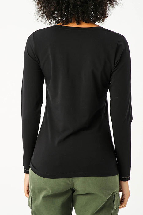 V-NECK T-SHIRT LS LUREX STITCH 2