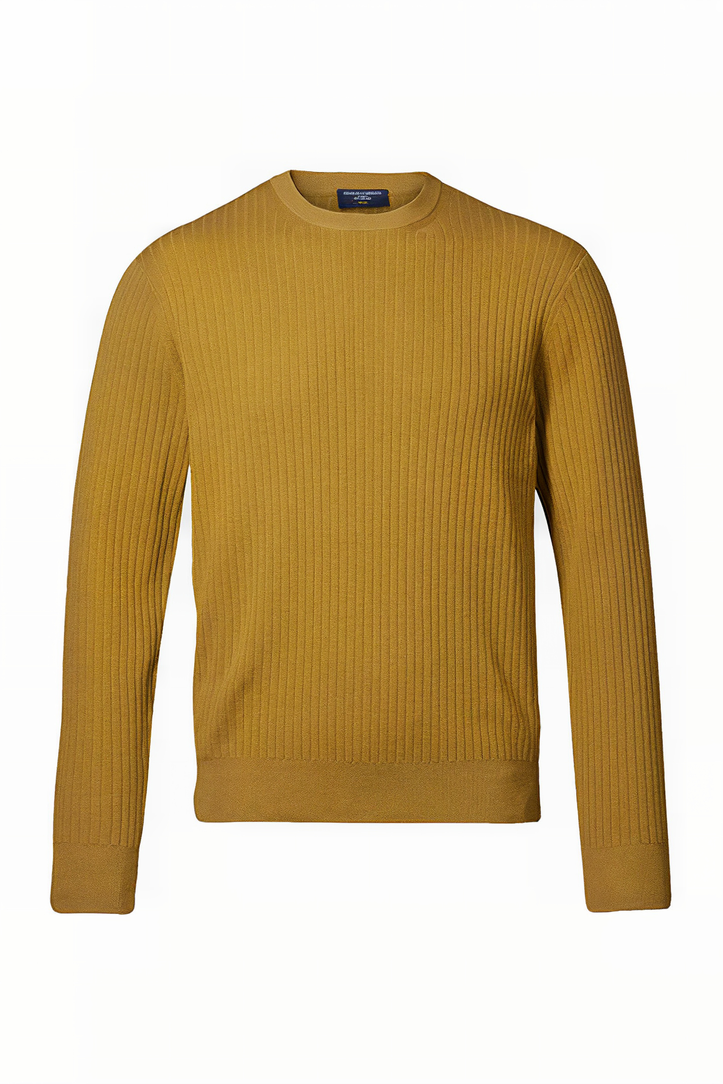 Charles Tyrwhitt Dark Yellow Wool Cotton Rib Jumper Maat: 3XL | Sweaters Outlet | Heren | Bruin