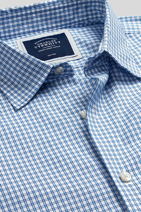 BLUE EXTRA SLIM FIT CLASSIC COLLAR BRIGHTON COLLECTION CHECK 4