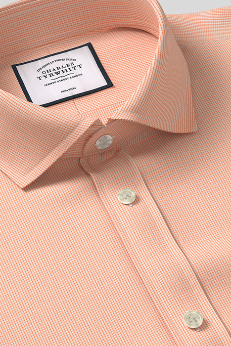 ORANGE SUPER SLIM FIT CUTAWAY COLLAR NON-IRON 4 WAY STRETCH 3