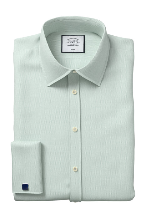 SF GREEN CLASSIC COLLAR NON-IRON MICRO DIAMOND SHIRT 5