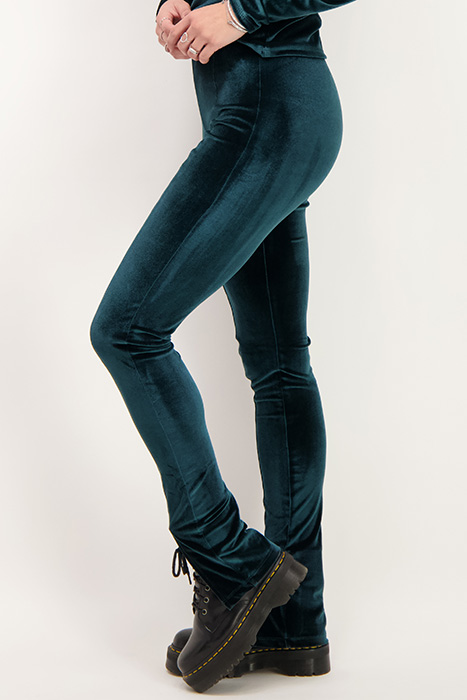 GROENE VELVET LEGGING MET SPLIT GREEN GREEN 10