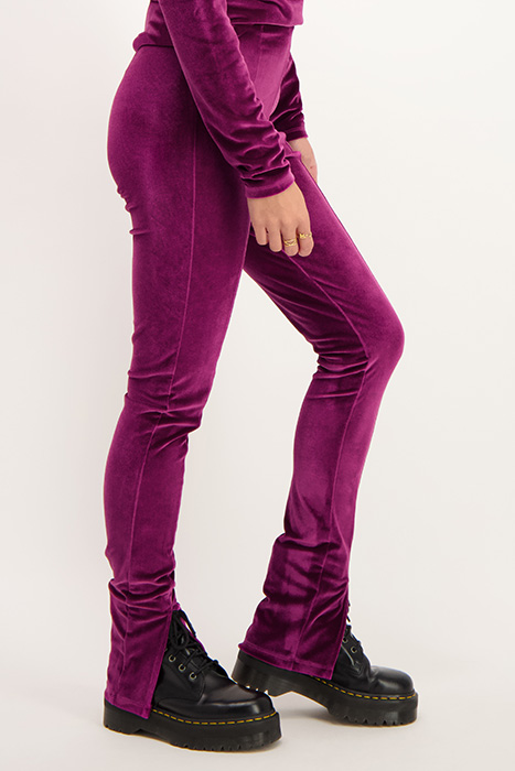 PAARSE VELVET LEGGING MET SPLIT PURPLE PURPLE 5