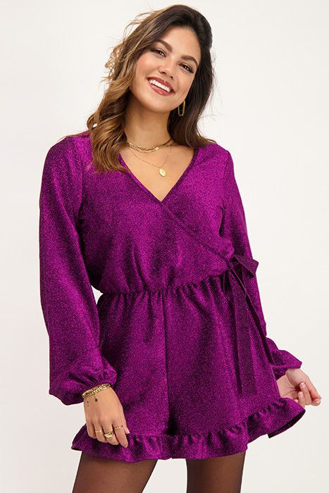 ROZE GLITTER PLAYSUIT MET RUFFLES PINK PINK 4