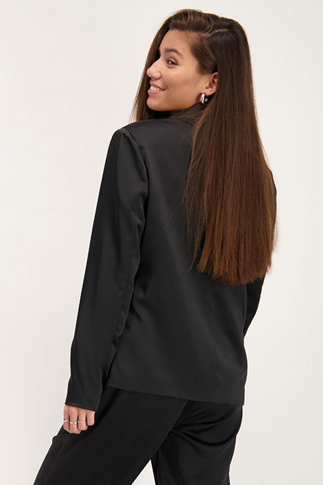 ZWARTE SATIJNEN LOOK BLAZER BLACK BLACK 2