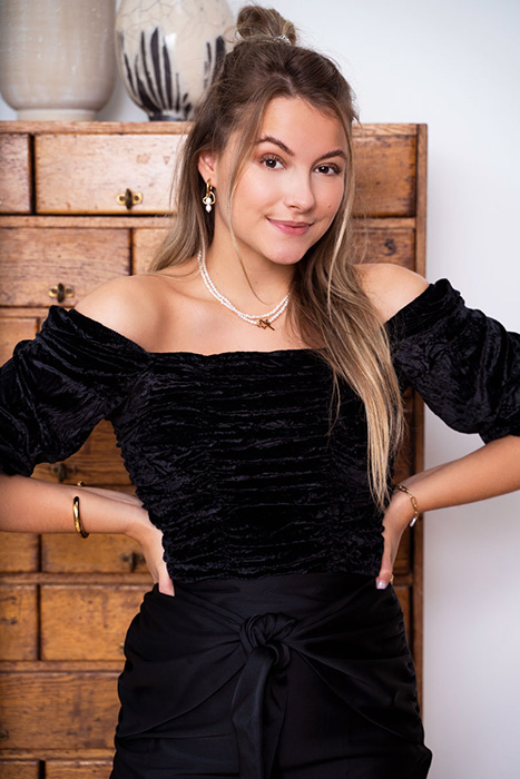 ZWARTE VELVET CROP TOP BLACK BLACK 1