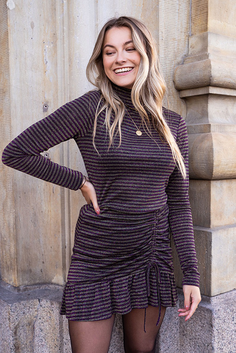 PAARSE TOP MET GOUDEN STREPEN PURPLE PURPLE 5