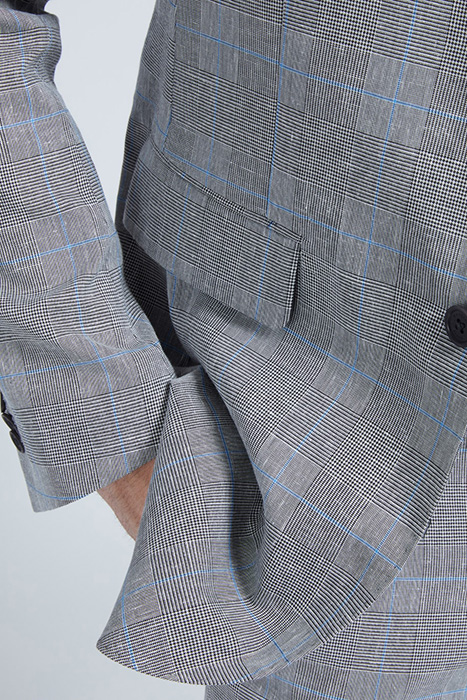 2B NOTCH BLAZER REGULAR FIT BLUE AND BLACK MULTI BLUE AND BL 5