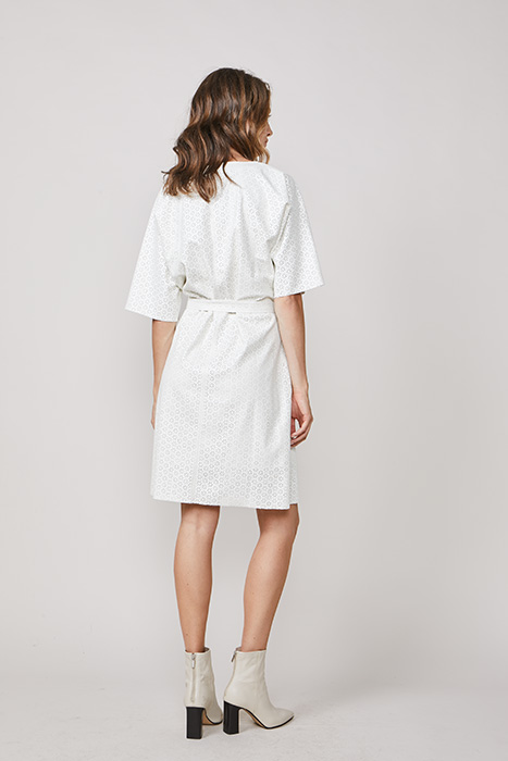 DRESS LASERCUT FAUX LEATHER IVORY 2