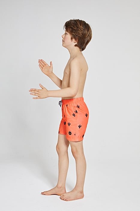 BOYS SWIMSHORT SHIWI ROBOT NEON ORANGE 3