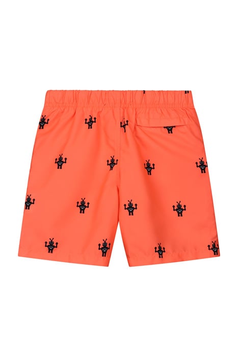 BOYS SWIMSHORT SHIWI ROBOT NEON ORANGE 2